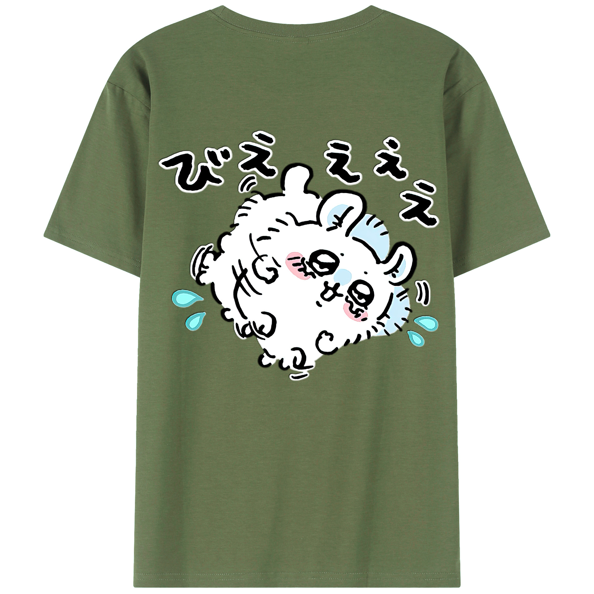 （画像用） ちいかわ モモンガ Chii-kawa Momonga 綿100％ メンズ半袖Tシャツ（バックプリント） 通気性